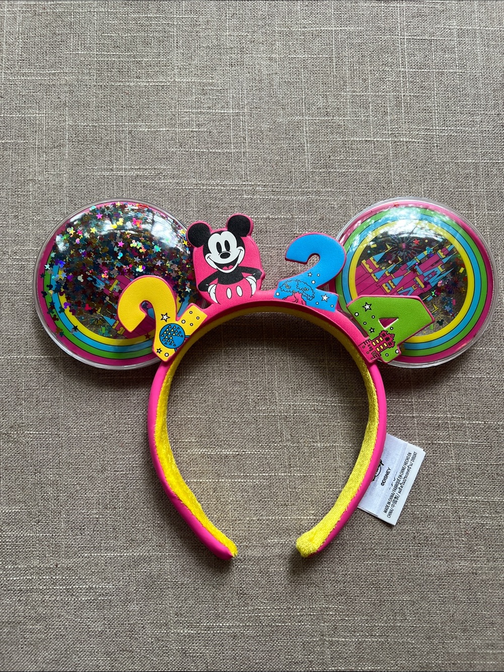 Disney Pink, Yellow & Blue Mickey 2024 Ears Headband